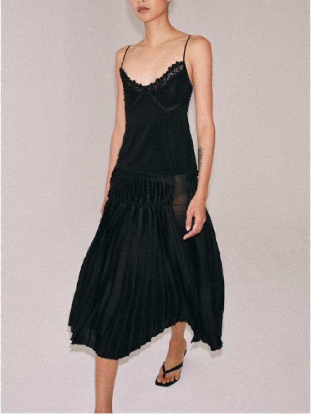 Zara Black Lace-Trim Camisole Top NWT S